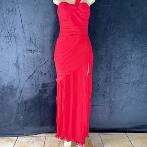 Meshki Strapless Red Evening Gown